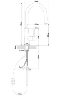 Смеситель для кухни Florentina Вита PRO с выдвижным изливом капучино