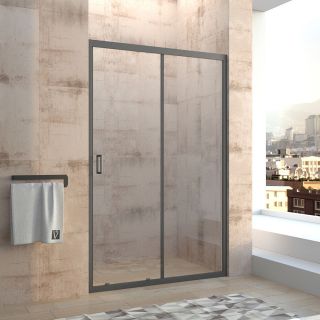 Душевая дверь Veconi Vianno VN-40B, 1400x1850, Черный, стекло прозрачное