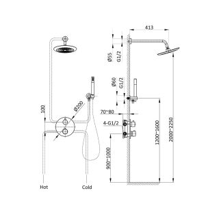 Душевой комплект Vincea VSFW-101TCH термостатическая хром