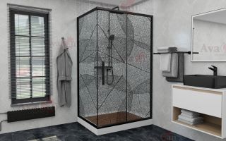 Душевой уголок AvaCan FB 140-160 + SB 80 чёрный