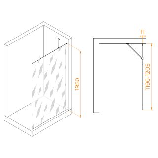 Душевая перегородка RGW WA-102B 351010212-14 120см чёрный