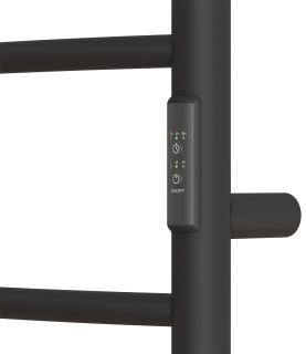 Полотенцесушитель электрический Point Афина PN04848PB с полкой 40x80см чёрный матовый