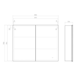 Зеркальный шкаф с подсветкой Vigo Geometry 222 100 см
