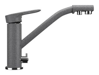 Смеситель для кухни Ulgran Classic U-010-309 с дополнительным краном для питьевой воды тёмно-серый