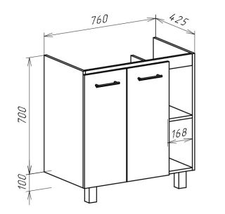 Тумба под раковину Bellezza Рона 80см белая 00000011749