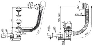 Слив-перелив Ravak 800мм X01472 Click-Clack