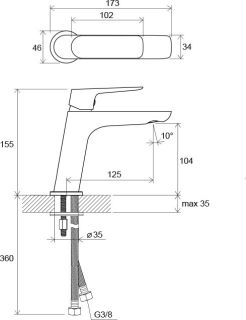 Смеситель Ravak Classic-CL 012.000 X070080 для раковины