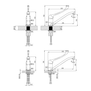 Смеситель для кухни Lemark Project LM4634C с локтевой рукояткой хром