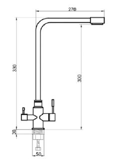 Смеситель для кухни РМС SUS125BL-017F-015 с подключением фильтра чёрный