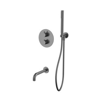 Термостатический смеситель для ванны и душа WHITECROSS Y YSET10GM оружейная сталь