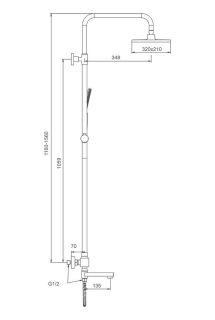 Душевая стойка Splenka S224.24.06 чёрный