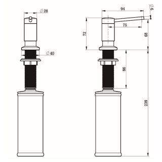 Дозатор для кухонной мойки Grandex Aqua Joy 9000263 графит