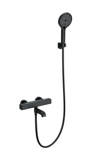 Смеситель для ванны с душем Wonzon & Woghand Stay 2 WW-B2016-A1-MB с термостатом чёрный матовый