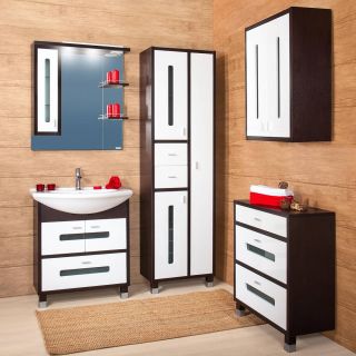 Комод для ванной Бриклаер Бали 4627125411878 70 см венге/белый