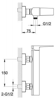 Смеситель для душа, хром Arlie BelBagno ARL-ESDM-CRM