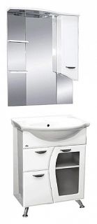 Зеркальный шкаф с подсветкой Misty Дрея 75см правый белый