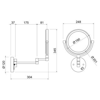 Зеркало с подсветкой Timo Saona 13376/17 золото матовое