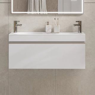 Тумба под раковину подвесная Velvex Otto tp.OTO.OTT.100.1Y белый глянец, 100 см