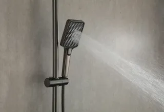 Душевая стойка Gappo G2491-9 с термостатом оружейная сталь